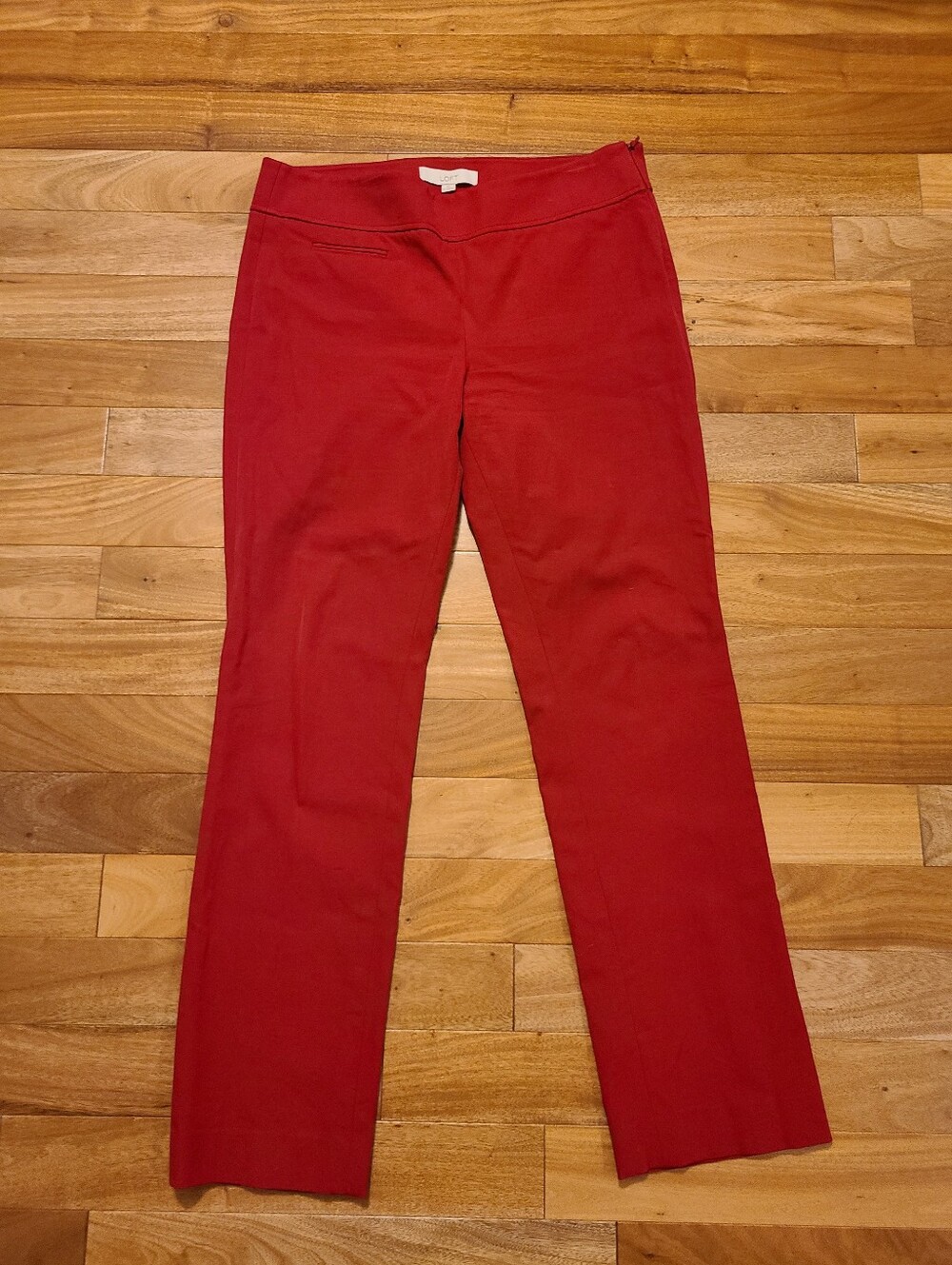 LOFT EUC size 10 Kate full length red straight leg dress pants
